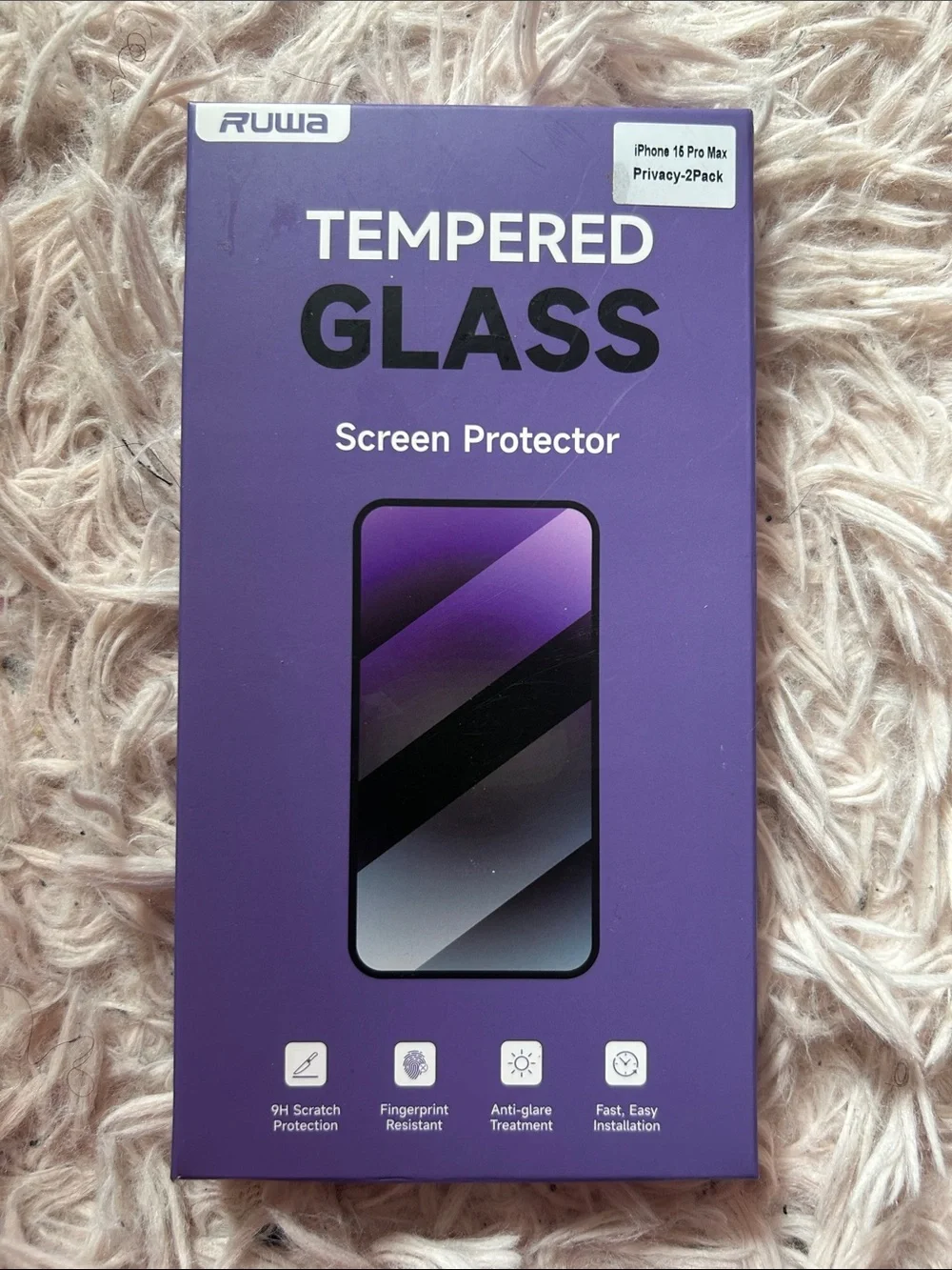 Purple Tempered Glass Screen Protector for iPhone 16 Pro Max - 2 Pack